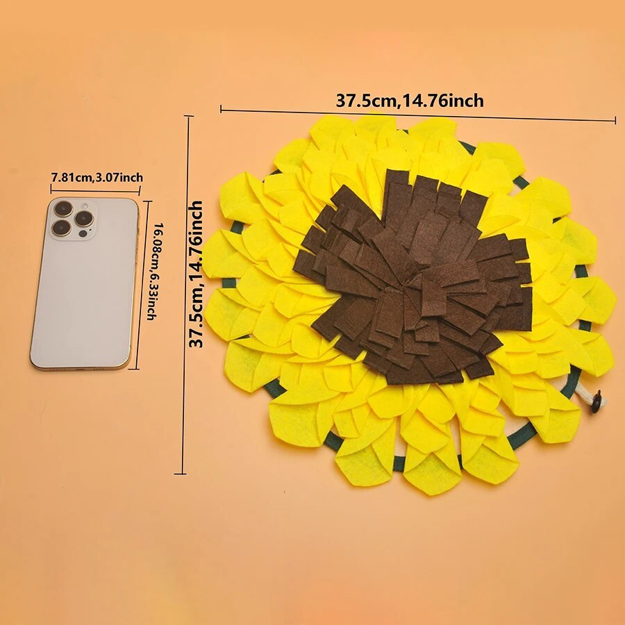 Washable Sunflower Dog Sniffing Mat