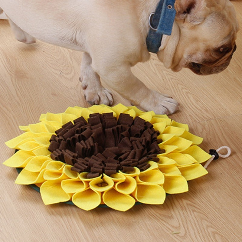 Washable Sunflower Dog Sniffing Mat