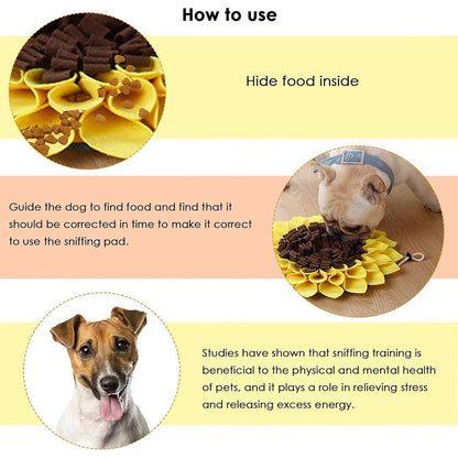 Sunflower Snuffle Mat Slow Feeder & Mental Enrichment for Dogs