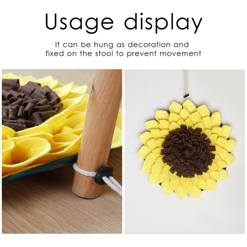 Washable Sunflower Dog Sniffing Mat