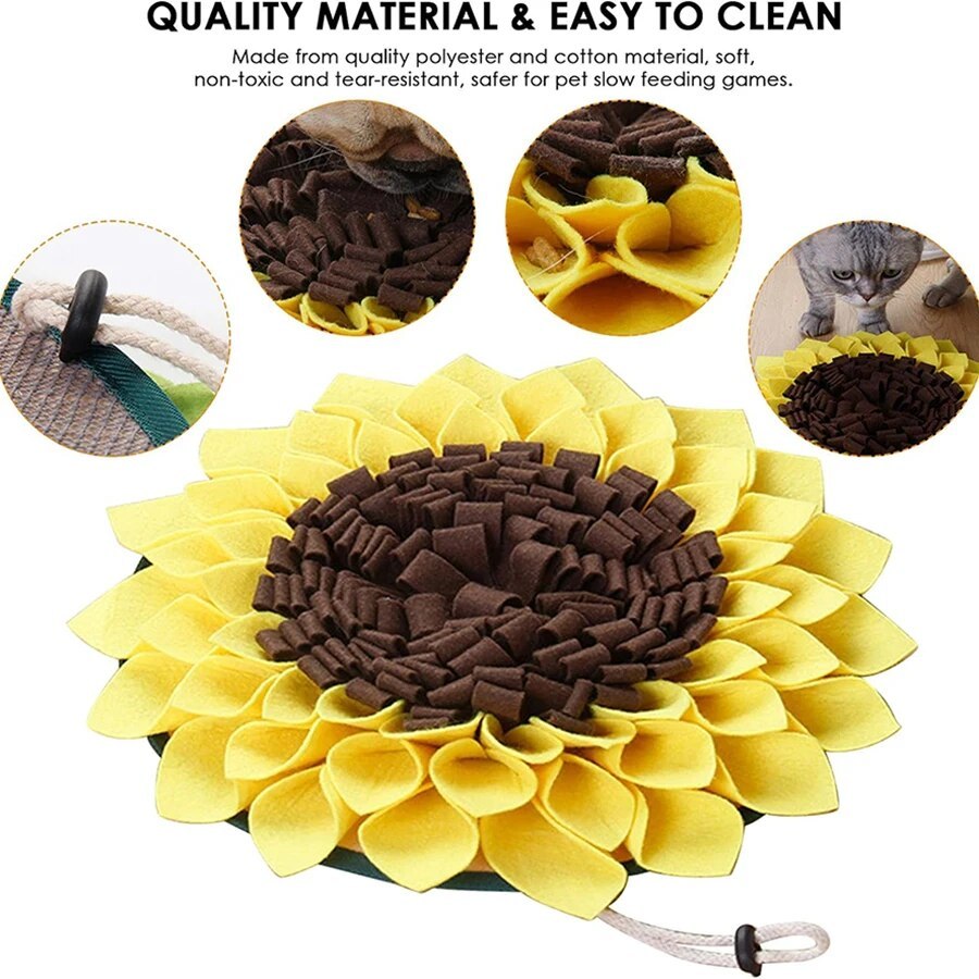 Washable Sunflower Dog Sniffing Mat