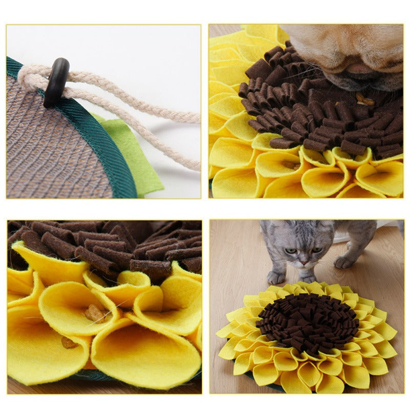 Washable Sunflower Dog Sniffing Mat